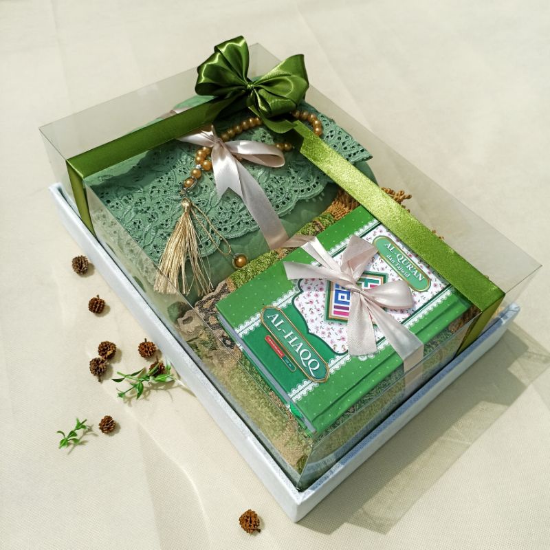 Mahar Seperangkat Alat Sholat Cewek Mukena Katun Premium Box Besar