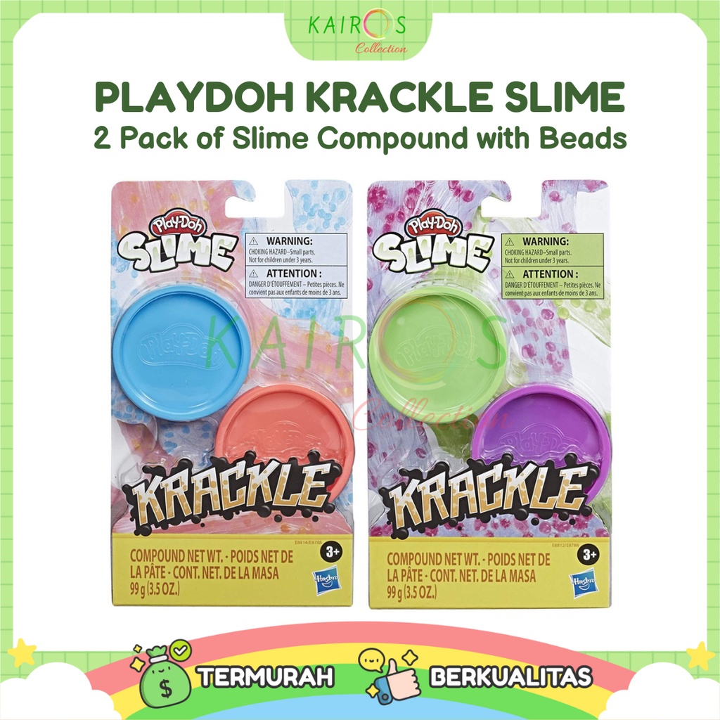 PlayDoh Krackle Slime 2 Pack of Slime Compound with Beads