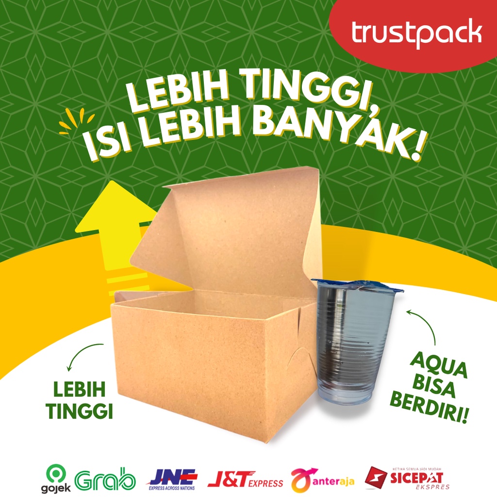 DUS KUE 12X16x9 CM KRAFT / KOTAK KARDUS KUE / DUS SNACK / BOX SNACK