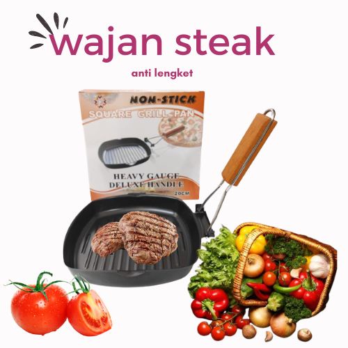 SQUARE GRILL PAN 20 CM TEFLON WAJAN BAKARAN anti lengket