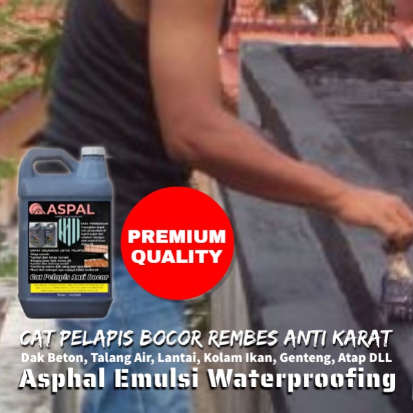 Asphal Emulsi Waterproofing Cat Waterproof Anti Rembes Dak Lantai Atap Tembok Genteng 5kg