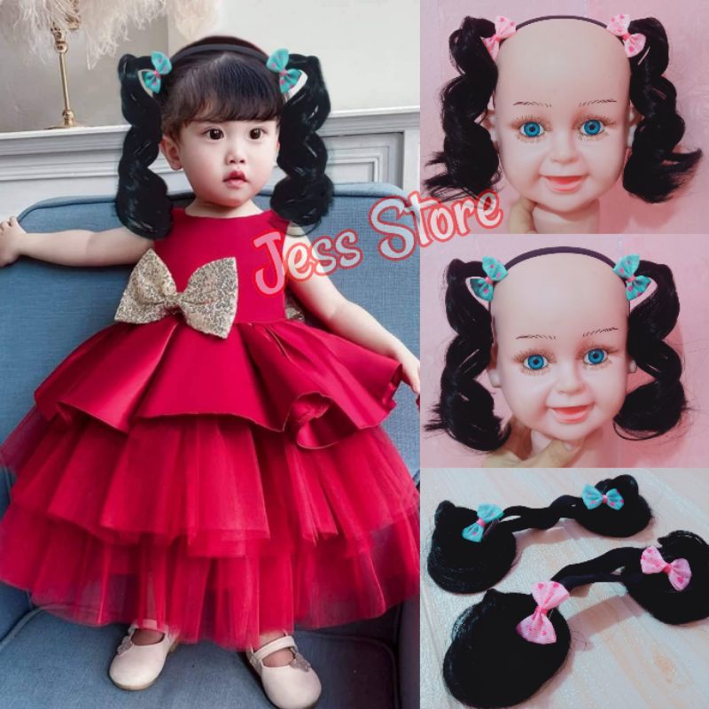 Headband Wig Baby Bandana Bayi Wig Curly Aksesoris Rambut Bayi Fashion Korea Style