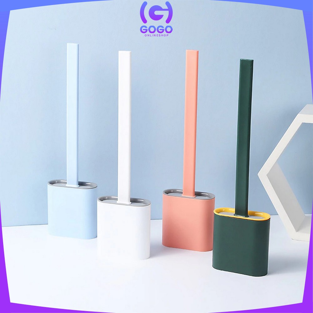 GOGO-C152 Sikat Toilet Brush Silikon Pembersih WC Unik Sikat Kamar Mandi Fleksibel dengan Tatakan