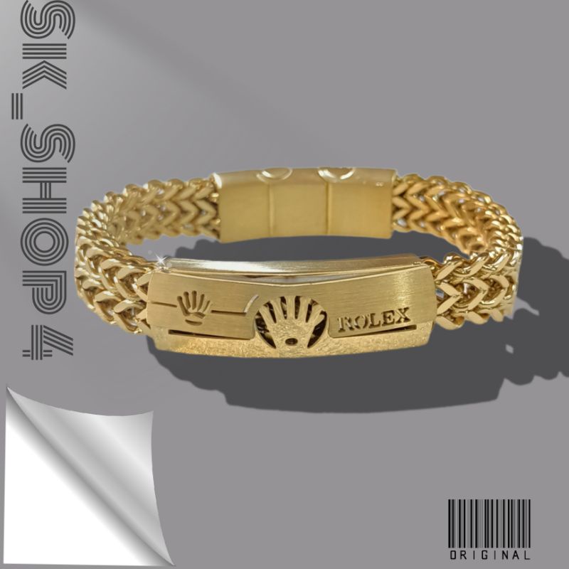 Gelang Rolex Pria Keren Style Gold
