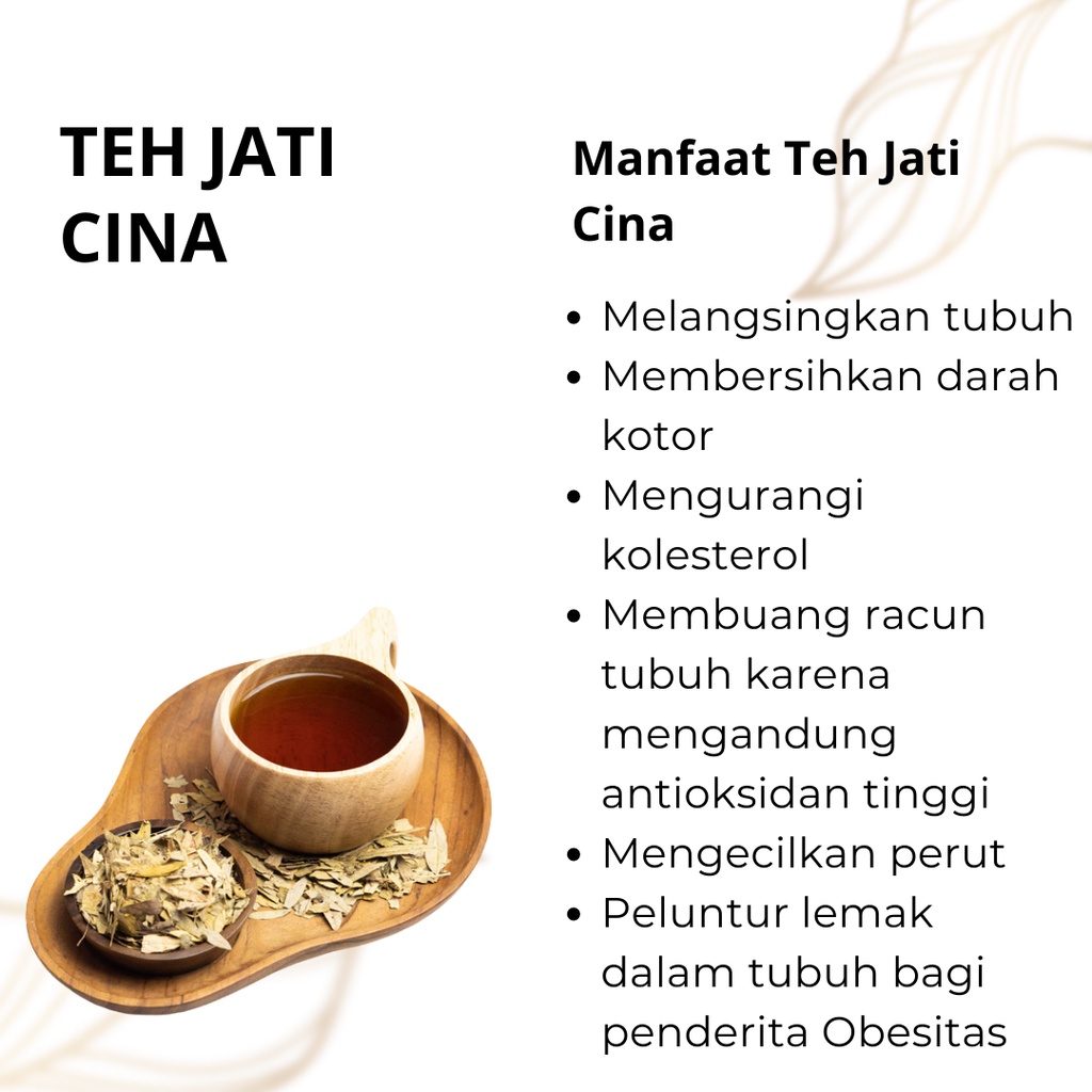 Teh Daun Jati cina original 100 alami herbal teh pelangsing penurun berat badan teh jati cina original kemasan kecil