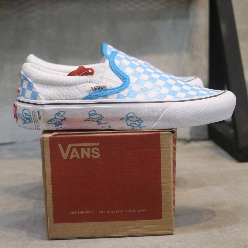 Sepatu Sneakers VANS SLIP ON CATUR WOMEN White Blue