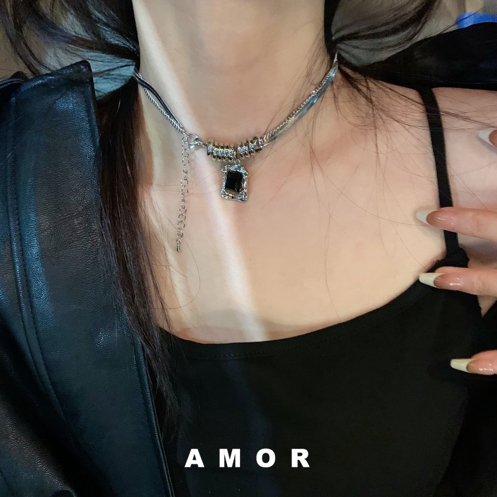 Kalung Rantai Bahan Stainless Steel Lapis Ganda Desain Angka Kecil 2022 Untuk Aksesoris Sweater