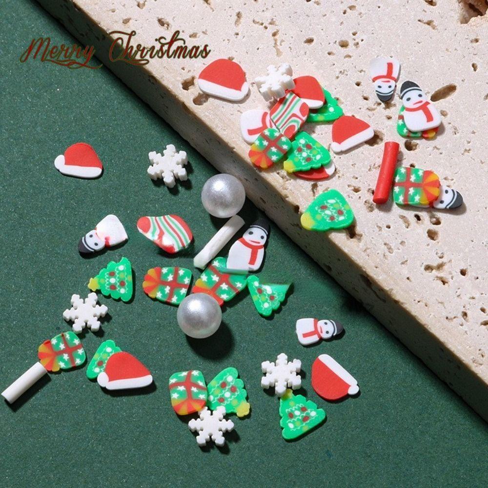 AUGUSTINA Agustina Christmast Kuku Irisan Warna-Warni Fashion Desain Kuku Manikur Aksesoris DIY Bahan Snowflakes Nail Flakes