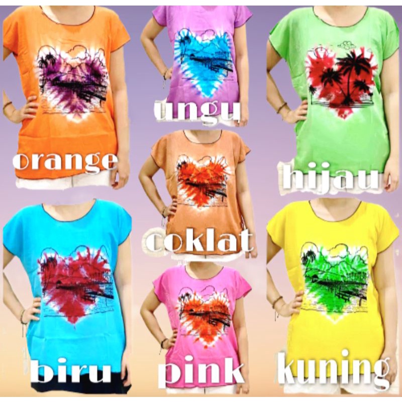 baju bali baju tie dye dewasa motif love bahan rayon berkwalitas