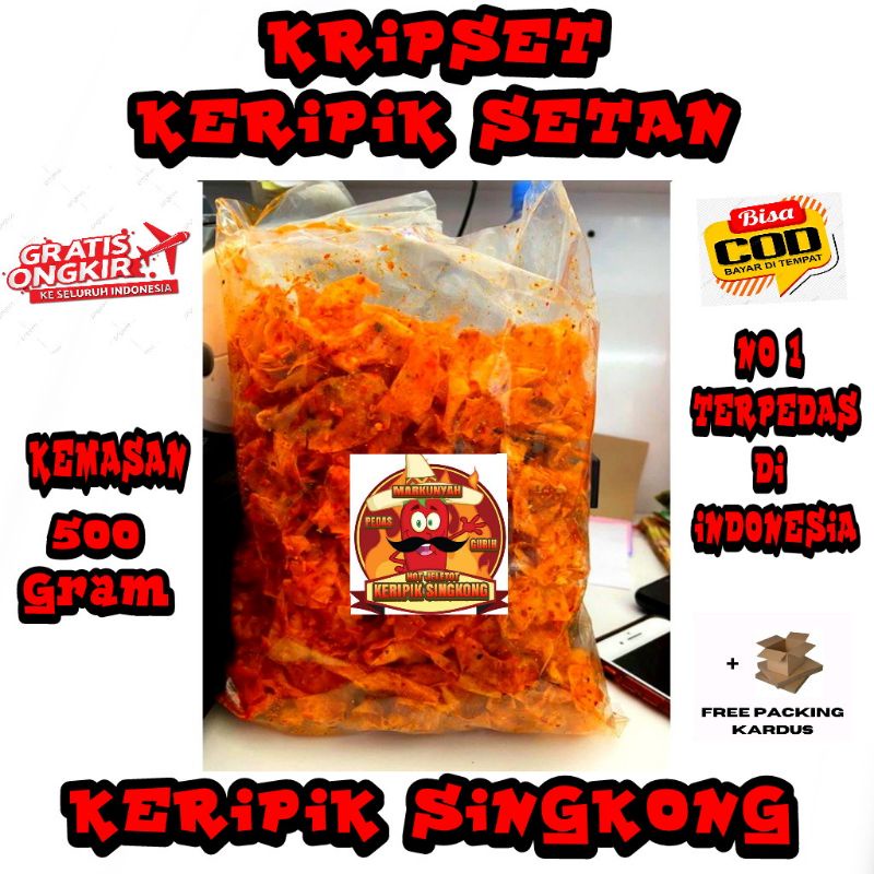 Kripset Keripik Setan 500Gram Keripik Singkong Legends No 1 Di Indonesia