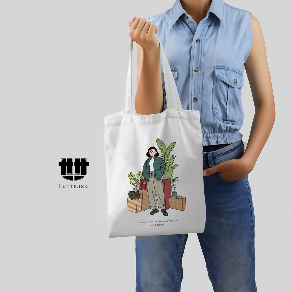 NEW Tote bag Aesthetic Totebag Kanvas Premium Original Lutte.Inc Totebag Laptop