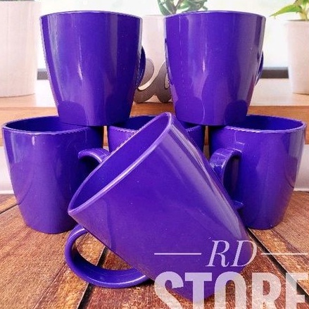 PROMO 6.PCS CANGKIR GAGANG POLOS BAHAN MELAMINE WARE TEBAL DAN TAHAN PANAS