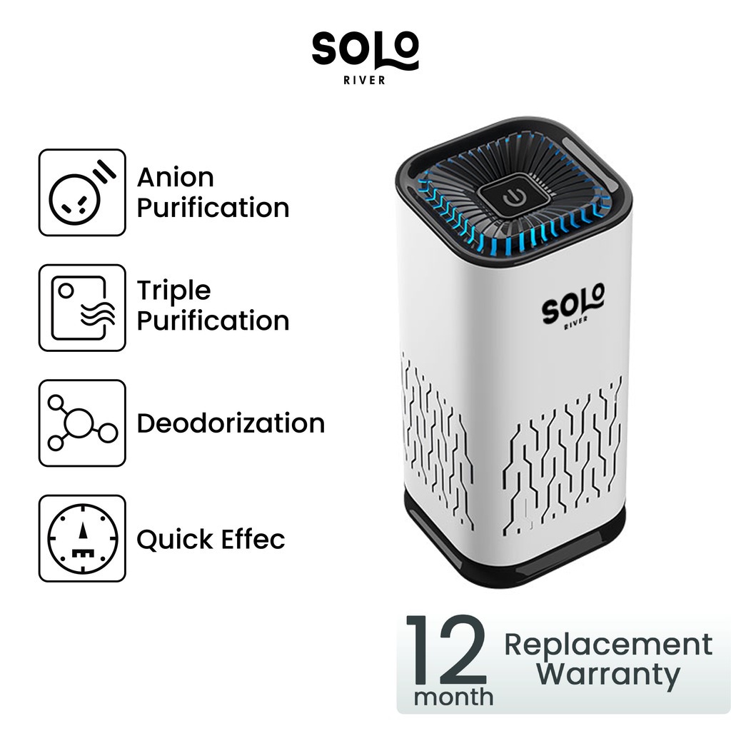SOLO RIVER Air Purifier Mobil Mini Penghilang Asap Rokok Pembersih Udara Mobil