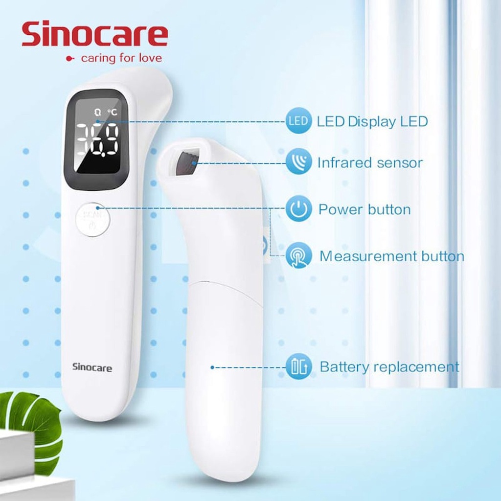 Sinocare AET-R1D1 Termometer Digital Non Contact - Alat Cek Suhu Tubuh