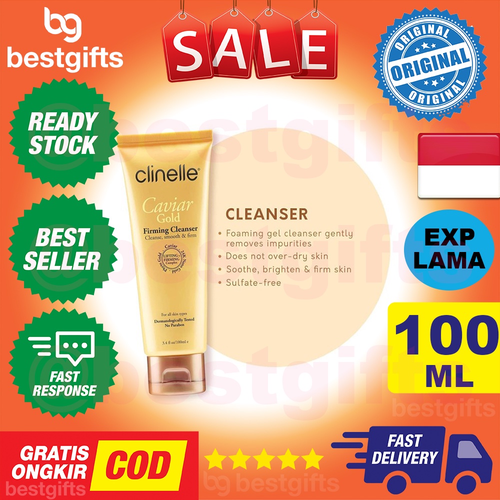 CLINELLE CAVIAR GOLD FIRMING CLEANSER GEL PEMBERSIH WAJAH 100 ML