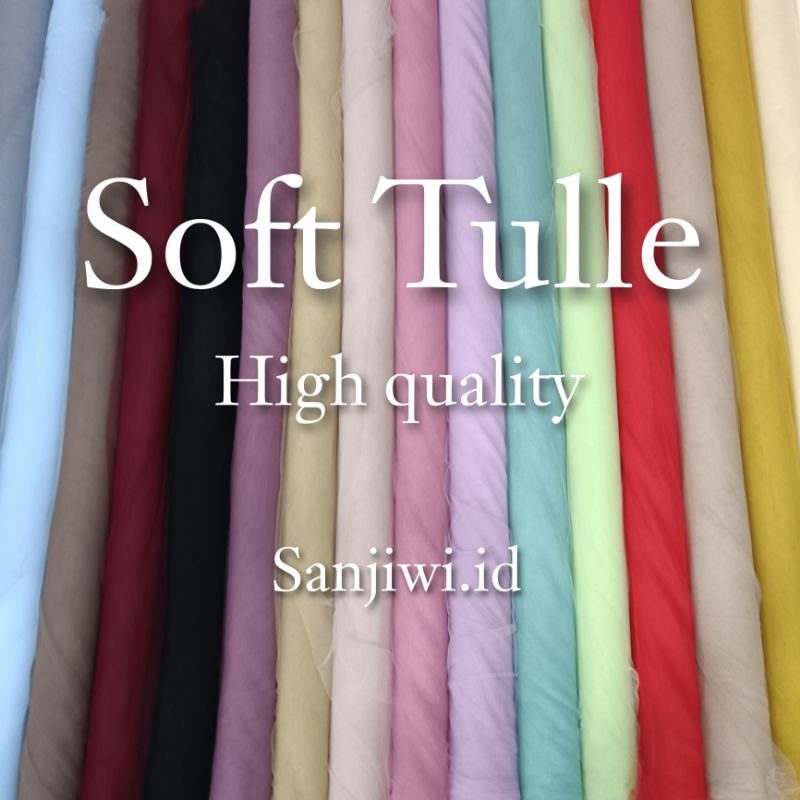 Kain Tile Polos Soft Tulle/ Kain Soft Tulle Polos