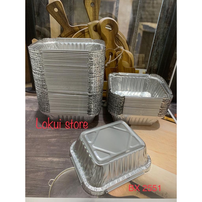 Alumunium foil tray BX2551 tanpa tutup / wadah roti panggang macaroni schotel lasagna