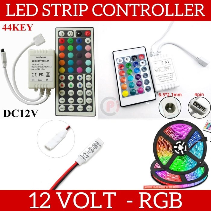 Controller LED Strip RGB 12 Volt 12V Remote 44 12 Key Full Color Mode