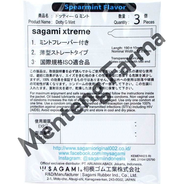 Kondom Sagami Xtreme Dotty G Mint Isi 3 - Aroma Spearmint Flavor