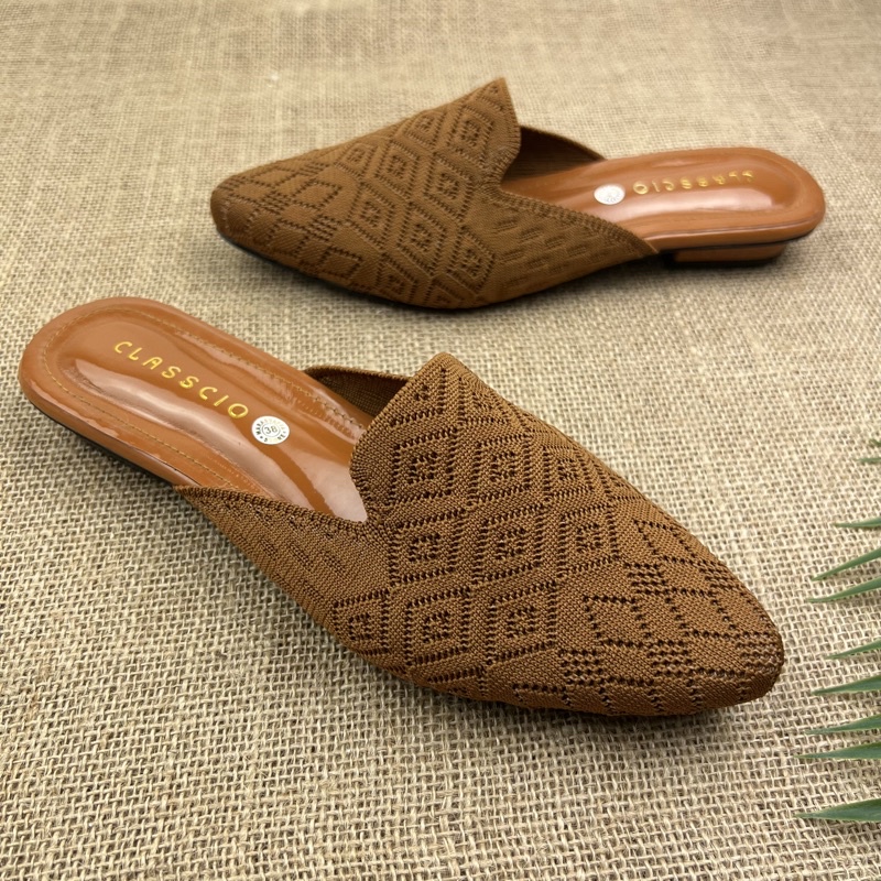 MARASYAFFA - SANDAL HAK TAHU WANITA RAJUT IMPORT 1,5 CM ((SF 12)