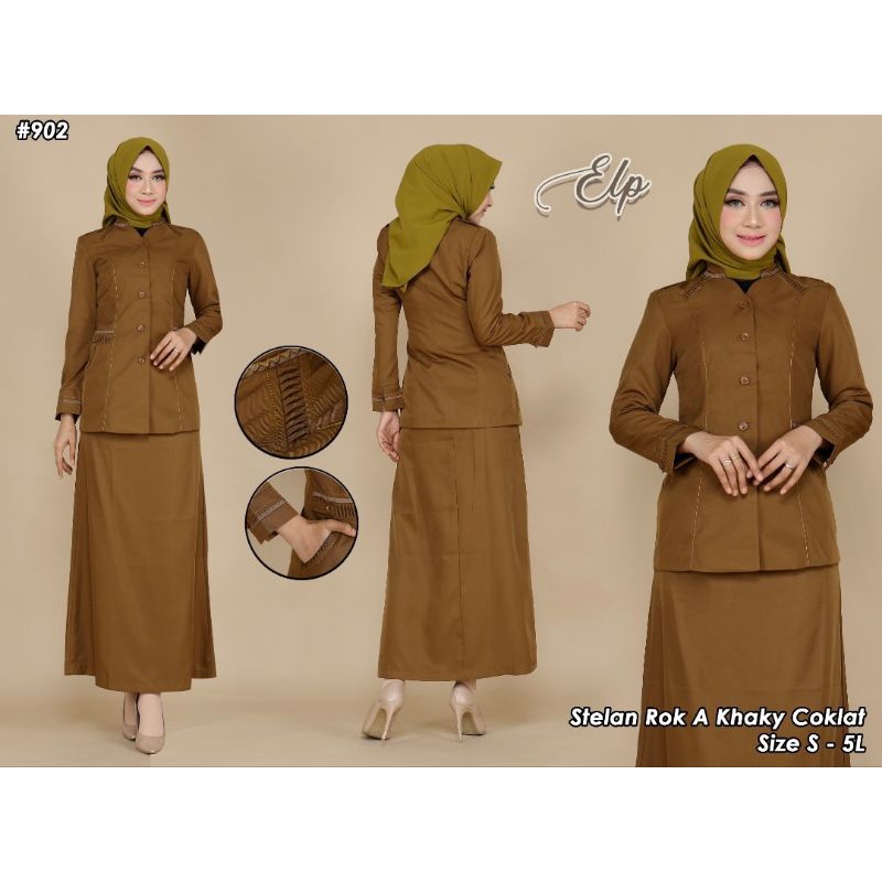 SERAGAM DINAS PEMDA / BAJU DINAS PEMDA KAHKY COKLAT. FREE HIJAB