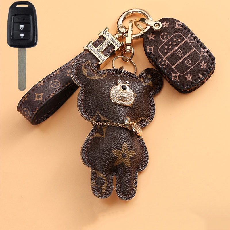 Cover Kunci Remote Mobil Keyless Bahan Kulit Untuk Honda / CRV / Accord / Civic