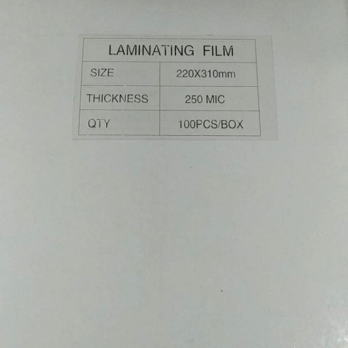 

Exclusive Laminating Xeho A4 250 Micron (1Pak Isi 100 Lembar)