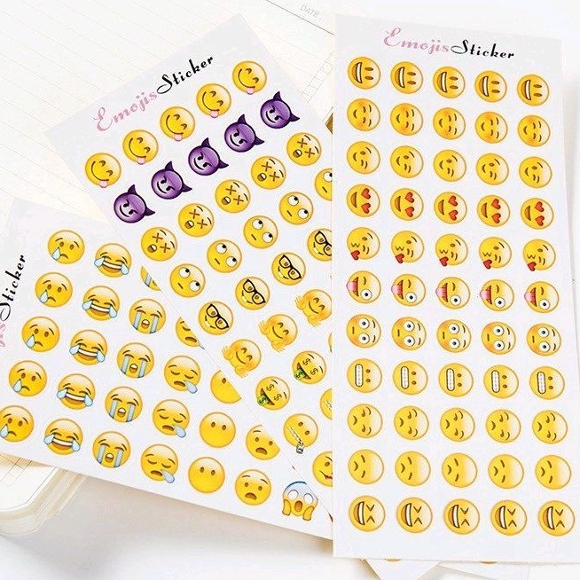 

12 Lembar Stiker Emoji Bahan PVC Untuk Dekorasi Stiker Emoji Ekspresi Kartun