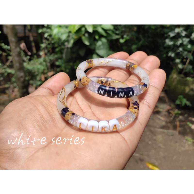 gelang sawan custome /white series/gelang sambetan nama