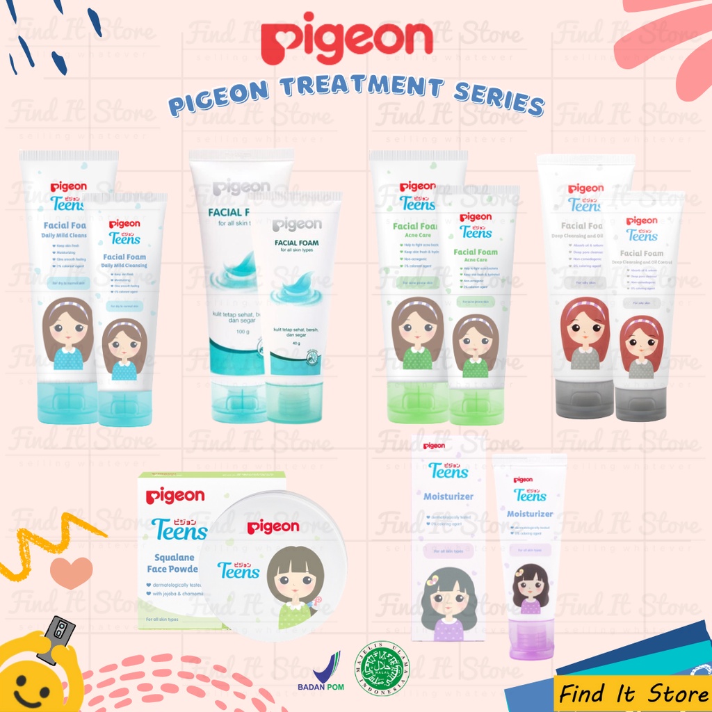 Pigeon Teens Treatment Series | Facial Foam | Moisturizer | Face Powder | BPOM