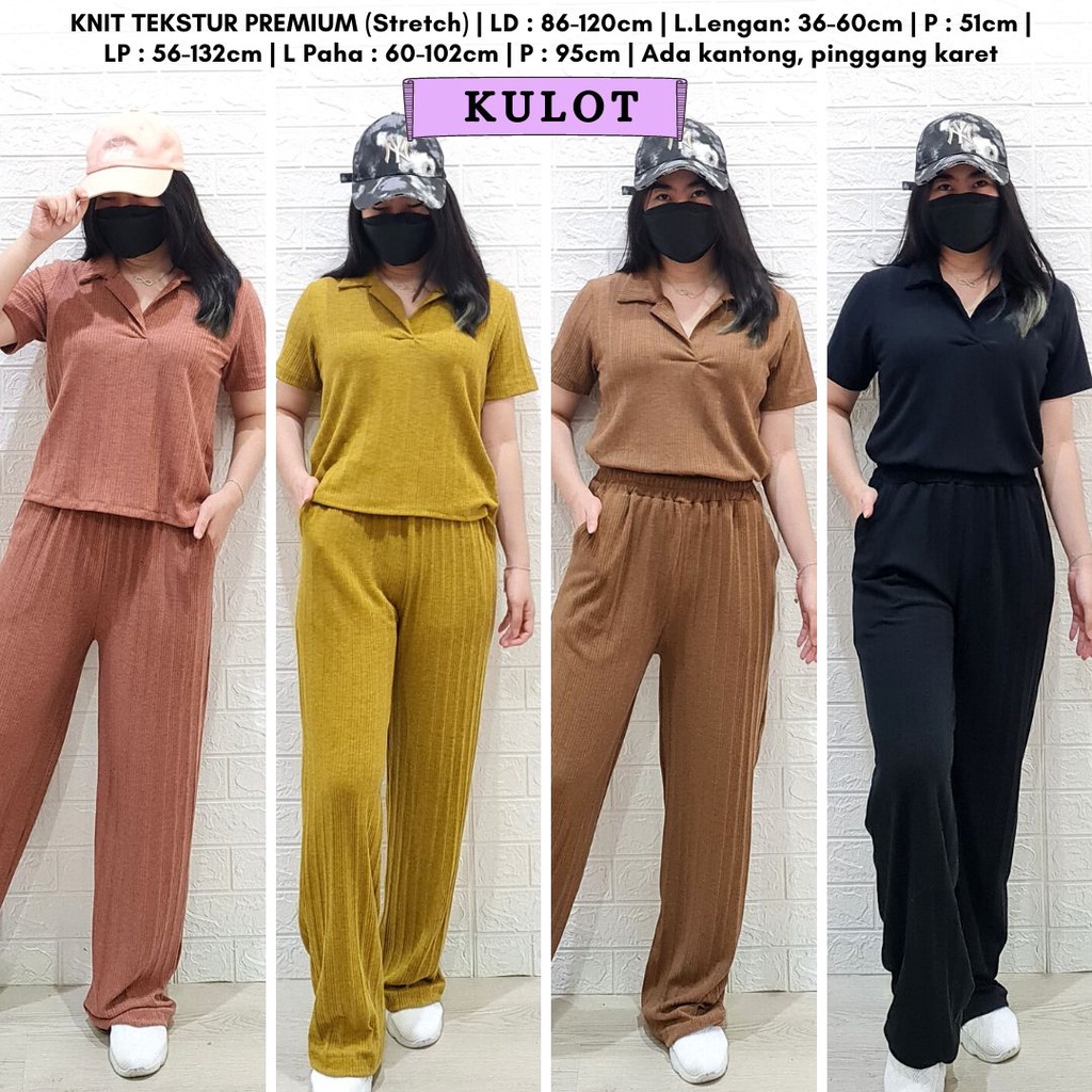 4400 swift collar knit one set polos rib stelan rajut premium