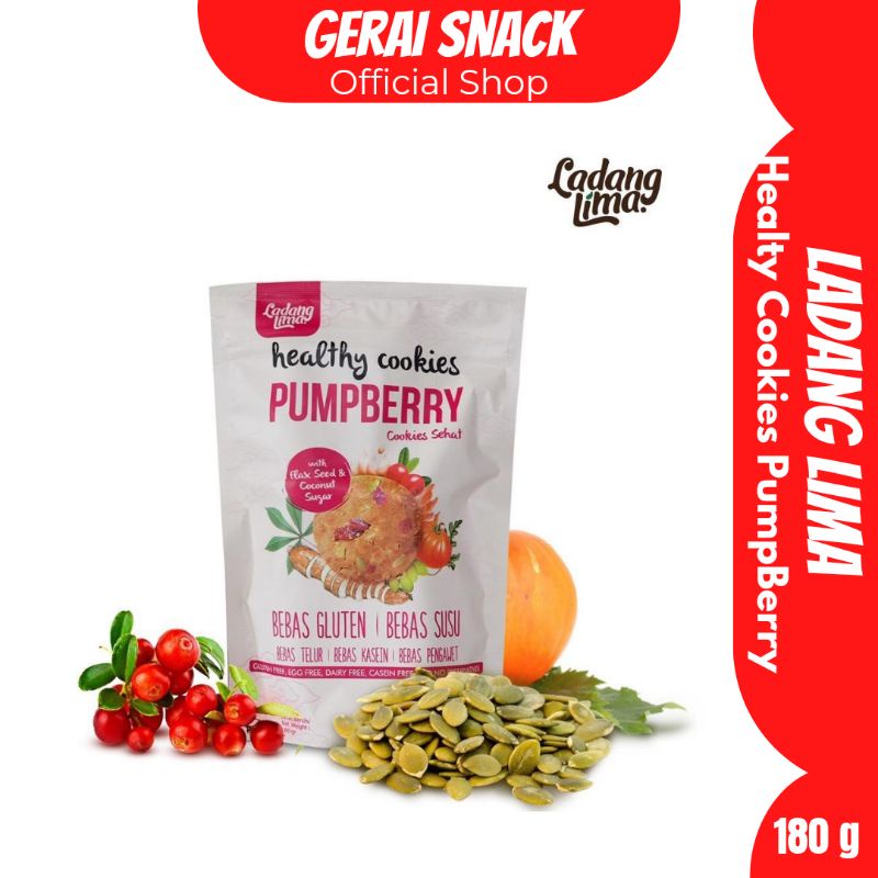 Ladang Lima - PUMPBERRY Healty Cookies With Flax Seed &amp; Coconut Sugar 180 g