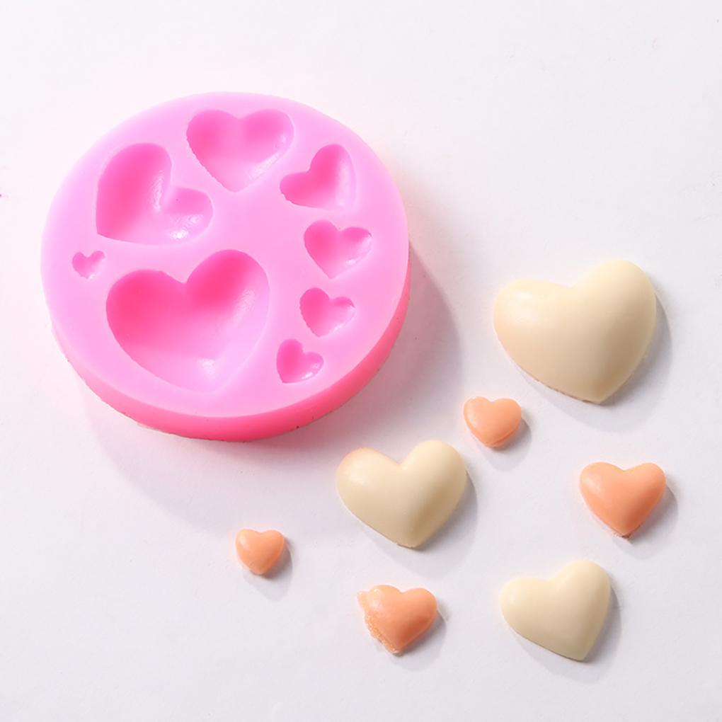 Cetakan Kue Hearted Silicone Fondant Mold Cetakan Kue Aksesori DIY Coklat Untuk Rumah Toko Kue