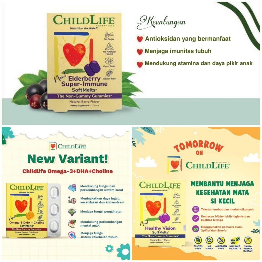 CHILDLIFE VITAMIN ANAK DHA CALCIUM FIRST DEFENSE