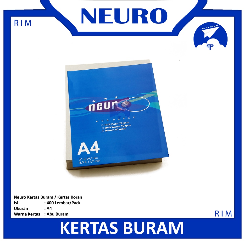 

Neuro Kertas Buram / Kertas Koran Uk. F4 & A4 Dijual Per Pack