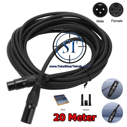 Kabel XLR M/F OFC Microphone Mic Karaoke Audio Sound System Cable Shielded Jack Canon Male - Female Panjang 10-20 Meter