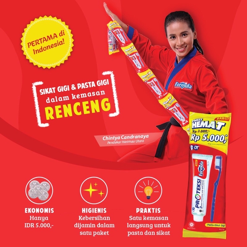 (1 Pack) Sikat Gigi Formula + Pasta Gigi Formula Proteksi 75 Gram