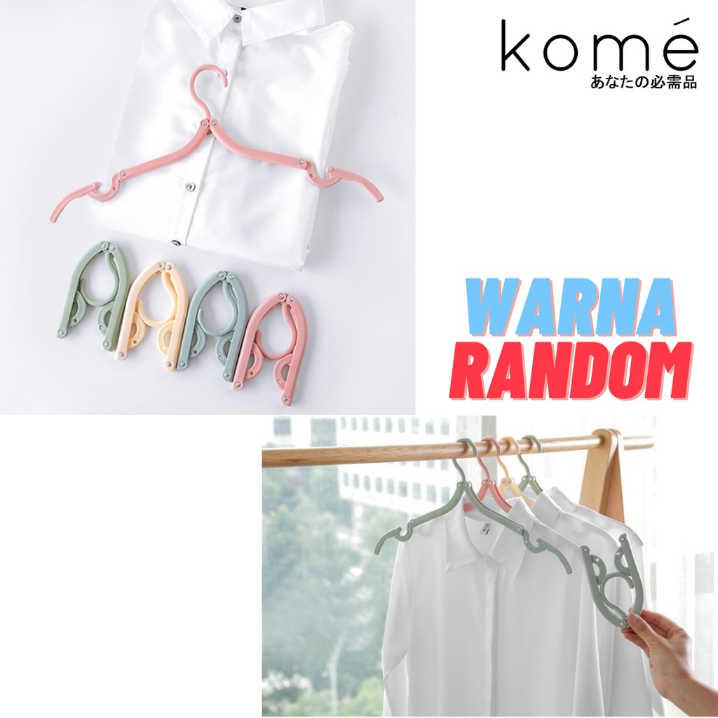 Hanger Lipat Portable Gantungan Jemuran Baju Travel Foldable/Hanger Baju/Hanger Warna Lucu