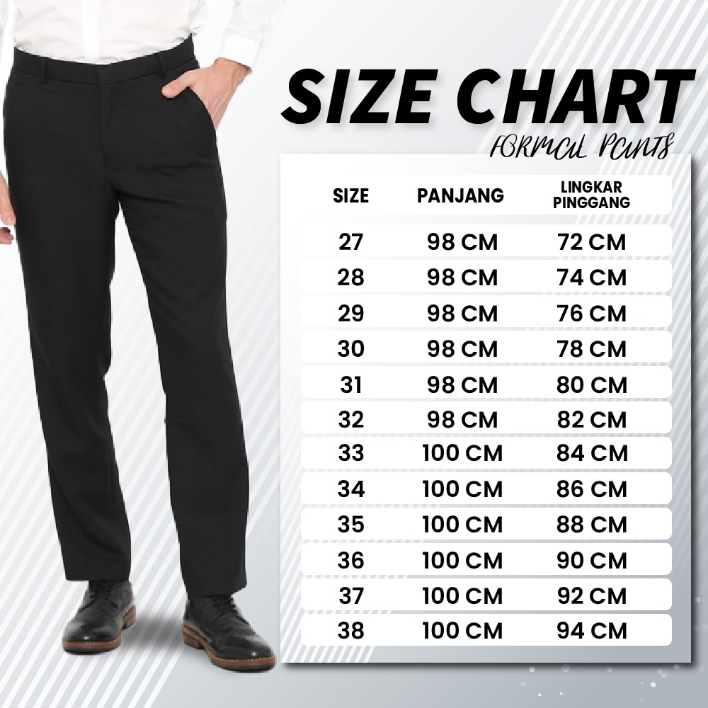 CELANA BAHAN | KERJA | FORMAL | KANTOR | PANJANG | HITAM | DASAR PRIA SLIMFIT _-