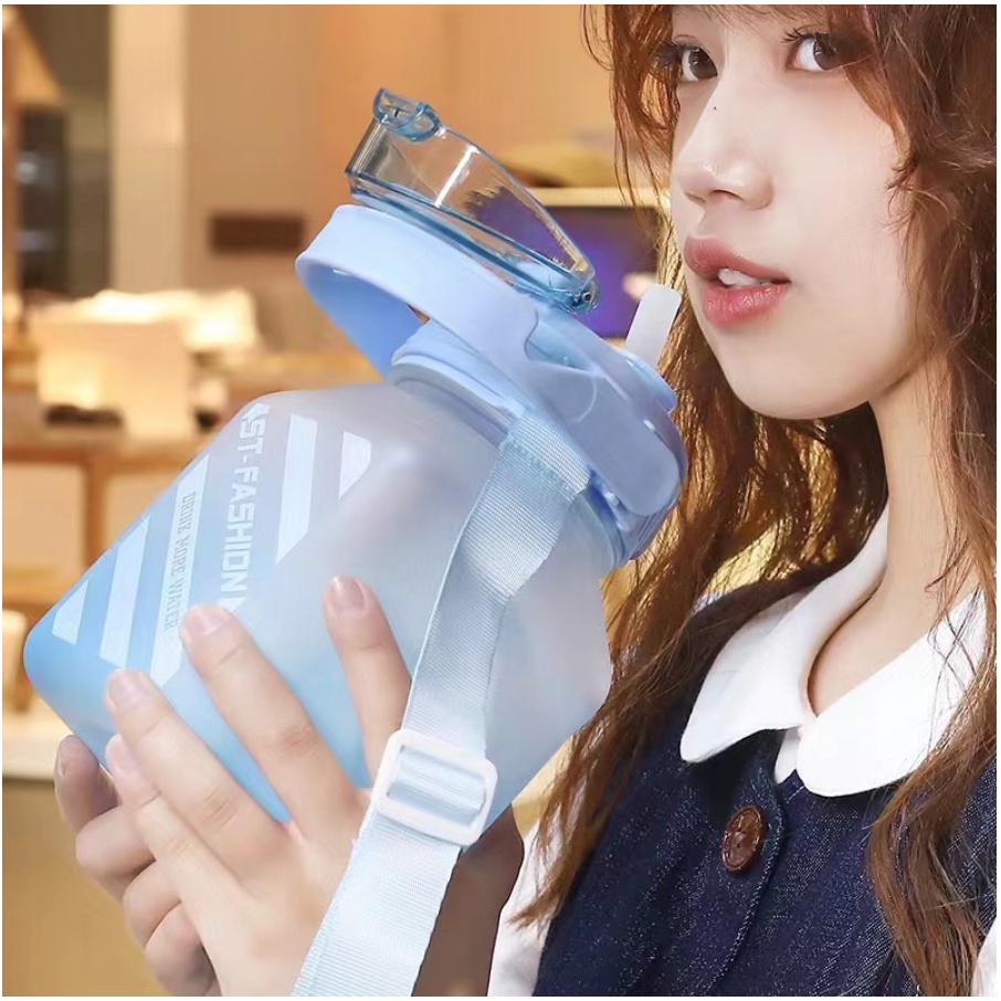 Botol Minum 1300 ml / 1.3 Liter Botol Besar Botol Jumbo Korea VIRAL Botol Lucu / Botol Gradasi