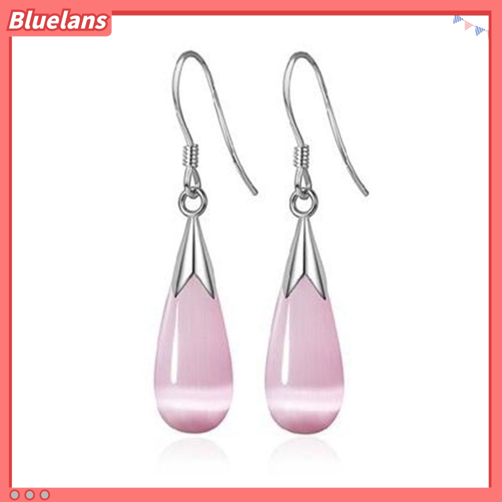 Bluelans Fashion Opal Waterdrop Hook Earrings Flower Leaf Earring Jewelry
