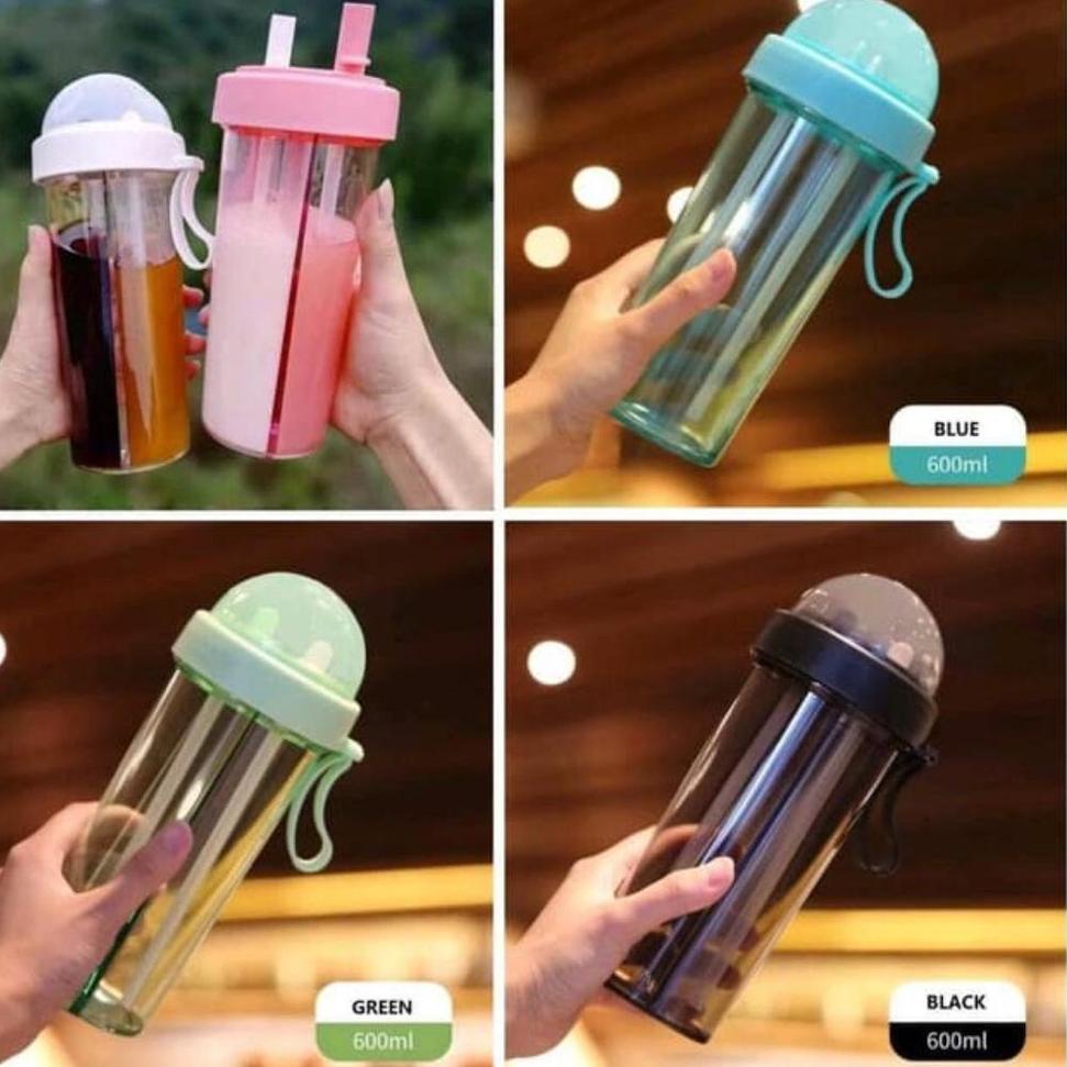 BOTOL MINUM 2 SISI/BOTOL 2 SEKAT 600ML BESAR {KM.18Oc22ᶻ}