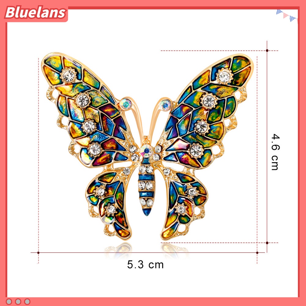 Bluelans Butterfly Rhinestone Colorful Metal Lapel Brooch Pin Fashion Jewelry Women Gift