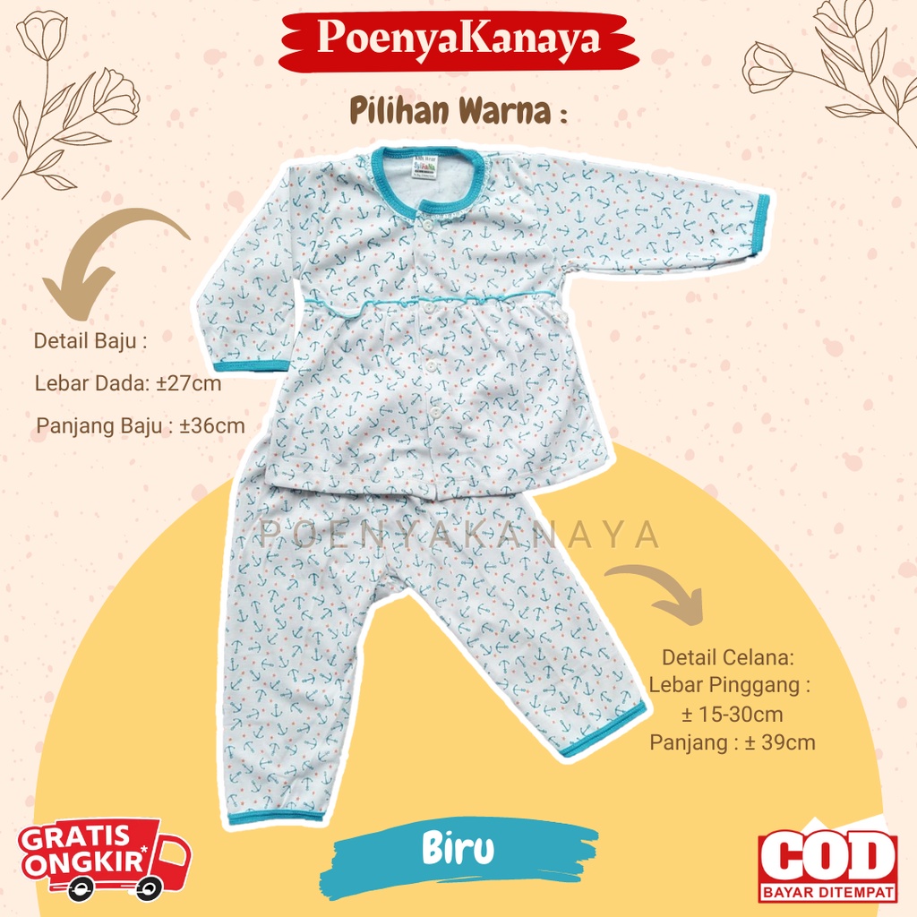 Setelan Baju Bayi Piyama Bayi Panjang Perempuan ANCHOR Syifana Size 6-18 Bulan SPY153