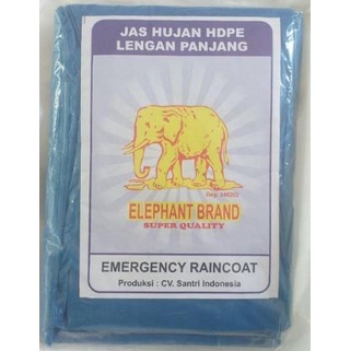 ^ KYRA ^ Elephant Jas Hujan Plastik Sekali Pakai HDPE Ekonomis Kualitas Super Emergency Raincoat