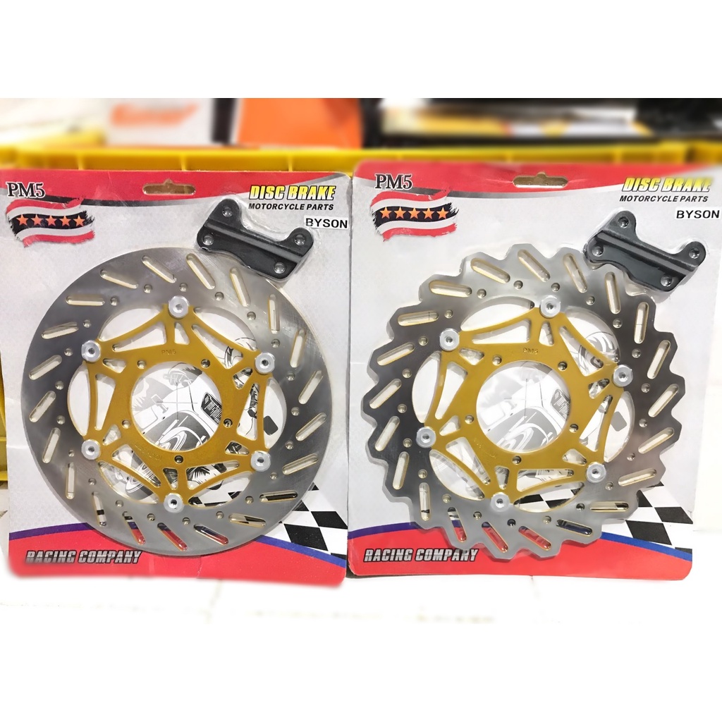 DISC BRAKE DEPAN VIXION BYSON SCORPIO MODEL DAYTONA PSM CAKRAM DEPAN 300MM SCORPIO BYSON-VIXION NEW-VIXION OLD-VIXION LAMA-VIXION NEW NVL-VIXION NEW NVA DISK CAKRAM DEPAN 300MM CAKRAM LEBAR 300MM CAKRAM LEBAR DEPAN PLUS BREKET YAMAHA ALL VIXION 150CC