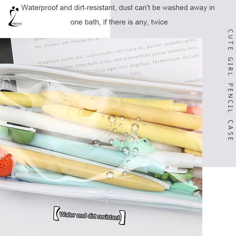 

Decompression Primary Middle School Students Competition Rotating Pen Can Write Student Rotating PenTransparent PVC Student Stationery Zipper Pen Bag Travel Portable Toiletry Makeup Storage Bag Z