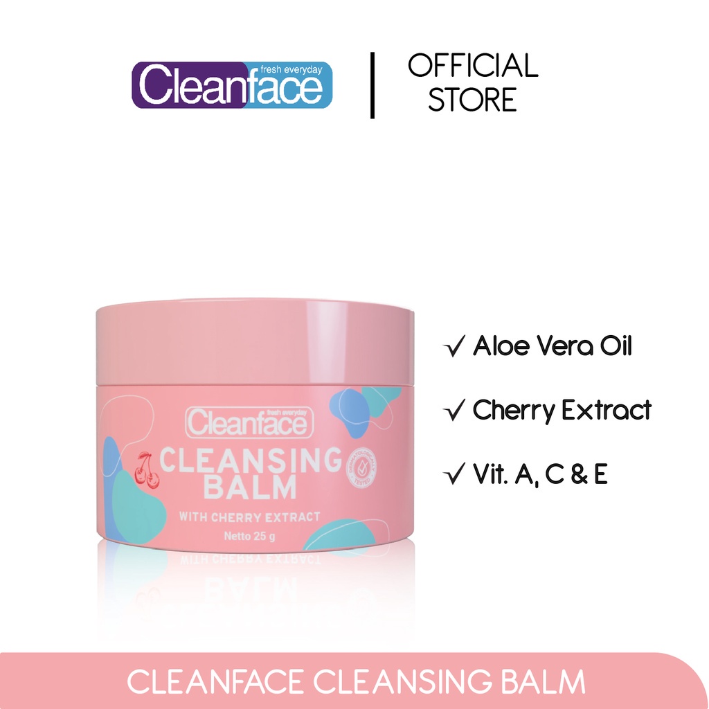 CLEANFACE Cleansing Balm - Pembersih Make Up Balm Extract Cherry | Make Up Balm Remove