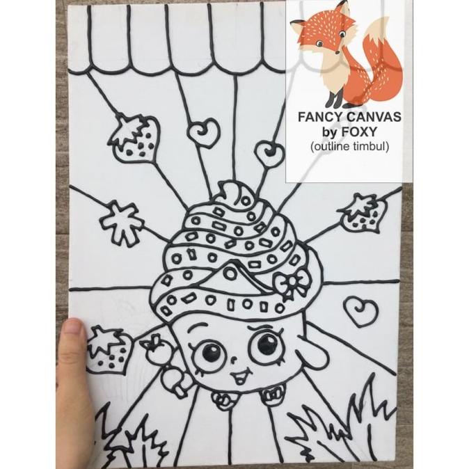 

kanvas lukis anak gambar SHOPKINS