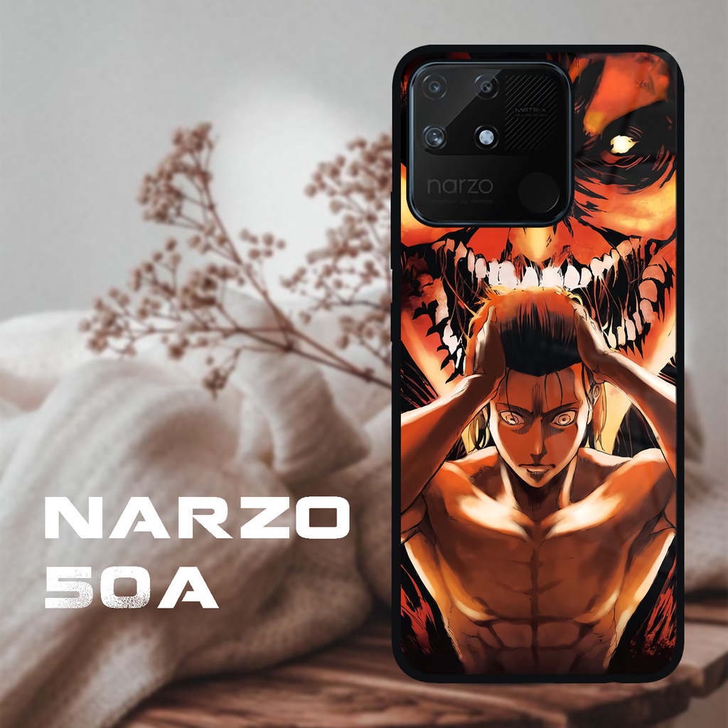 Case Kilau Realme Narzo 50a | Narzo 50A| Casing Hp Realme | Pelindung Smartphone | Motif Eren